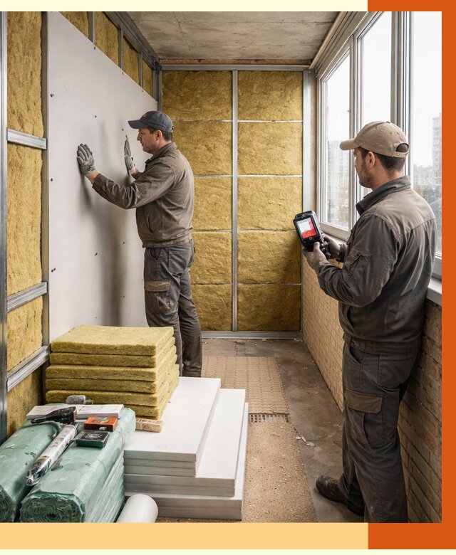 Утепление балкона в Жигулёвске от 4554 руб. под ключ | ТепломастерЖгл